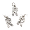Brass Micro Pave Grade AAA Cubic Zirconia Charms ZIRC-P067-11P-R-NR-1