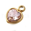 304 Stainless Steel with Rhinestone Pendants STAS-Q346-01G-01-2