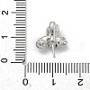 925 Sterling Silver Pave Clear Cubic Zirconia Flower Pendant Bails STER-P068-06P-3