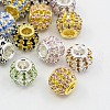 Brass Rhinestone European Beads RB-I066-M-1