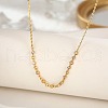 Cubic Zirconia Column Pendant Necklace with Brass Cable Chains UU3534-1-3