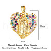 Brass Micro Pave Colorful Cubic Zirconia Pendants ZIRC-OY001-04G-2