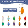 100Pcs 10 Colors Glass Pendant PALLOY-GO00015-2