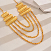 Luxurious Brass and Iron Tassel Bib Necklaces for Women's Formal Events HP0858-4
