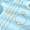 5Pcs 5 Styles 304 Stainless Steel Round Cabochon Setting Bracelets BJEW-JB11093-01-2