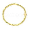 2Pcs 2 Colors Alloy Cross Link Bracelets BJEW-JB10561-3