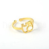 Simple Stainless Steel Adjustable Cuff Rings for Women WT4746-11-1