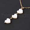 Natural Shell Heart Pendant Necklace with 304 Stainless Steel Cable Chain for Women NJEW-C016-02G-5