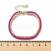 Brass Beaded Double Strand Bracelets BJEW-U040-02G-01-5