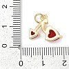 Brass Micro Pave Clear Cubic Zirconia Charms KK-G522-40G-03-3