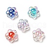 UV Plating Rainbow Iridescent Transparent Acrylic Beads X-OACR-C007-11-1