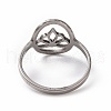 201 Stainless Steel Oval with Crown Finger Ring RJEW-J051-06P-3