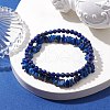Chip & Round Natural Lapis Lazuli Beaded Stretch Bracelets for Women BJEW-JB10189-07-2