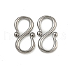 Non-Tarnish 304 Stainless Steel S-Hook Clasps STAS-U007-20B-P-1