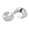 Ring with Texture Brass Hoop Earrings for Women EJEW-U008-01P-2