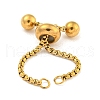 Adjustable 304 Stainless Steel Box Chain Slider Bracelet Making MAK-L038-001G-01-2