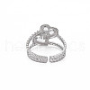 Non-Tarnish 304 Stainless Steel Interlocking Heart Cuff Ring RJEW-N038-043P-2