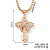 Brass Clear Cubic Zirconia Cross Pendant Box Chain Necklaces Fashionable and Versatile Jewelry Accessory OF9377-2-1
