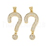 Brass Micro Pave Cubic Zirconia Pendants KK-S526-21G-B-1