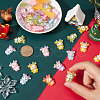 SUNNYCLUE 100Pcs Christmas Reindeer Transparent Resin Cabochons RESI-SC0005-58-3