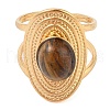 Oval Natural Mixed Stone Finger Rings RJEW-Z057-14G-4