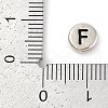 925 Sterling Silver Flat Round with Letter Beads STER-G044-01AS-F-3