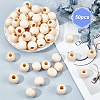 Olycraft 50PCS Wooden Beads WOOD-OC0001-86-5