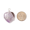 Natural Amethyst Pendants PALLOY-JF01663-03-4