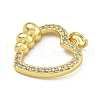 Rack Plating Brass Pave Cubic Zirconia Pendants KK-U029-10G-02-2