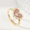 Adjustable Brass Micro Pave Cubic Zirconia Rings RJEW-S400-03G-1