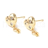 Brass Clear Cubic Zirconia Stud Earring Findings KK-B063-03G-1