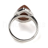 Synthetic Goldstone Teardrop Adjustable Rings RJEW-K371-08S-24-4