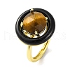 Rack Plating Round Brass Enamel Adjustable Rings RJEW-U004-01E-G-1