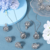 SUNNYCLUE 10Pcs Filigree Round Brass Cage Pendants KK-SC0004-38-4