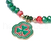 8Pcs Saint Patrick's Day Glass Beaded Stretch Bracelets BJEW-JB11186-4