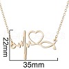 201 Stainless Steel Stethoscope Heartbeat Pendant Necklaces for Women WG4E3E7-01-3