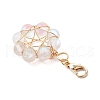 Star Copper Wire Wrapped Synthetic Moonstone Pendant Decorations HJEW-JM03027-01-4