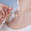 Summer Beach 925 Sterling Silver Micro Pave Clear Cubic Zirconia Cable Chain Fish Outline Pendant Necklaces NJEW-Q342-11G-2