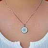 Elegant Vintage Brass Pave Clear Cubic Zirconia and White Enamel Evil Eye Pendant Necklaces for Women BR0167-2-3