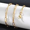 Ion Plating(IP) 304 Stainless Steel Paperclip Chain Necklace NJEW-D045-14G-3