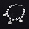 Vintage Stainless Steel Flat Rouud with St. Benedict Charm Bracelets RY1867-3