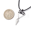 Cylinder Seed Beaded Evil Eye & Alloy Pyramid Cone Pendant Necklaces NJEW-MZ00105-01-3