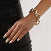 Iron & Alloy & Aluminum Cable Chain Bracelets for Women BJEW-U042-02GP-1