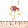 304 Stainless Steel & Plastic Colorful Cloud Moon Star Pendant Necklaces for Women NJEW-U032-01G-5