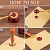 CRASPIRE 4Pcs 4 Styles Valentine's Day Theme Golden Tone Brass Wax Seal Stamp Head AJEW-CP0007-49A-05-6