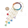 7 Chakra Wire Wrapped Gemstone Chip Ring with Star Pendant Decorations HJEW-ST00001-2