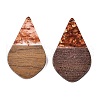 Transparent Resin and Walnut Wood Pendants RESI-T057-06C-2