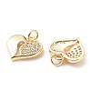 Brass Micro Pave Clear Cubic Zirconia Pendants ZIRC-P099-09G-2