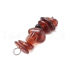 3Pcs Natural Amethyst & Garnet & Obsidian Chip Beaded Constellation Pendants PALLOY-JF03043-08-5