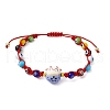 Adjustable Lanmpword Evil Eye Braided Bead Bracelet BJEW-JB11059-3